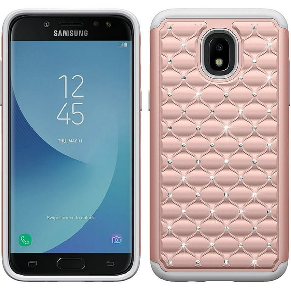 GSA Rhinestone Case For Samsung Galaxy J7 (2018) J737 Rose Gold White