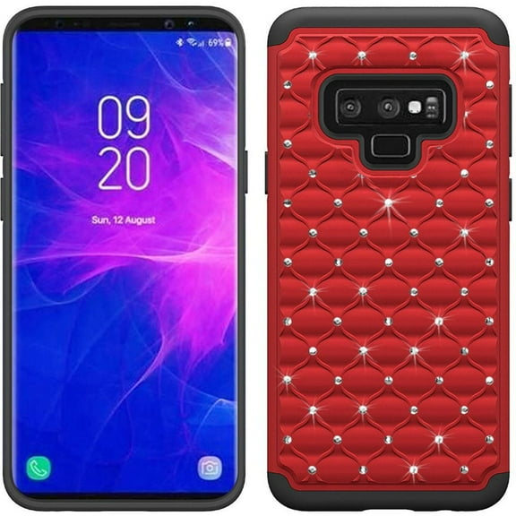 GSA Rhinestone Studded Bling Case for Samsung Galaxy Note 9 - Red
