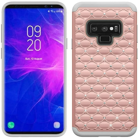 GSA Rhinestone Studded Bling Case for Samsung Galaxy Note 9 - Rose Gold