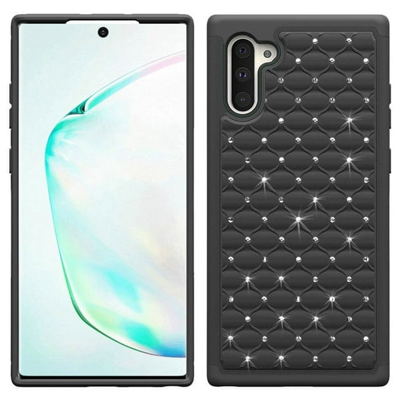 GSA Rhinestone Studded Hybrid Case for Samsung Galaxy Note 10 (6.3") - Black