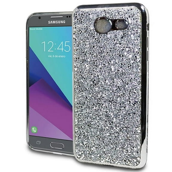 GSA Rock Bling Candy Case For Samsung Galaxy J3 2017, J327 - Silver