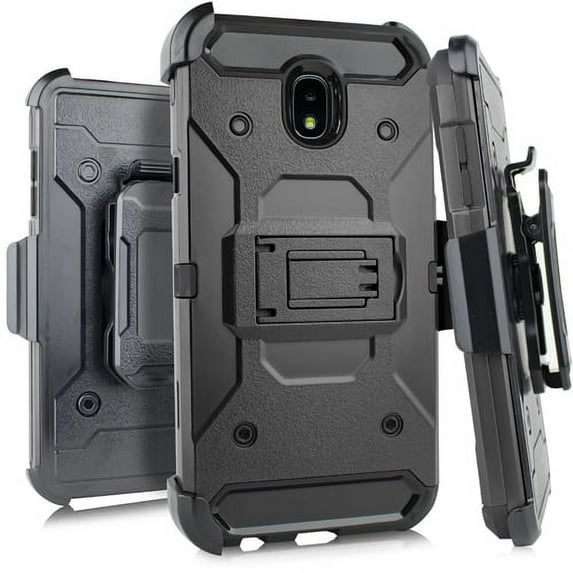 GSA Rugged Kickstand Case Holster For Samsung Galaxy J7 2018, J737, Black