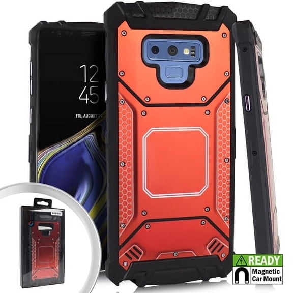 GSA Screw Metal Jacket Hybrid Case For Samsung Galaxy Note 9 - Red