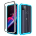 thumbnail image 1 of GSA Shockproof Bumper Case for T-Mobile REVVL 4 Plus - Clear/Teal, 1 of 1