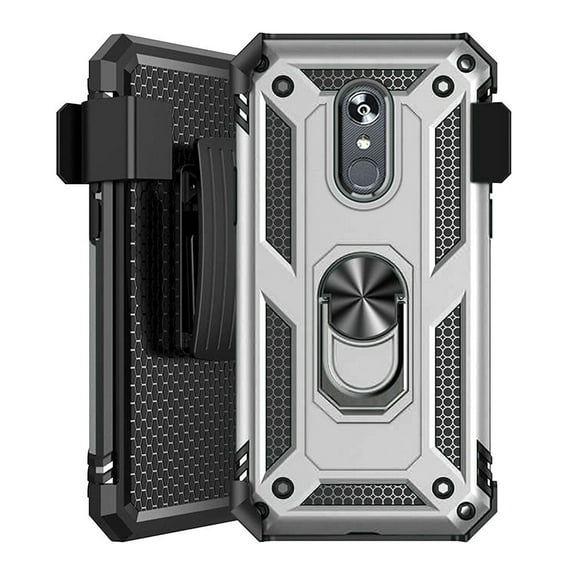 GSA Shockproof Holster Case For LG Aristo 4 Plus/LG Escape+/K30 2019 Silver/Black