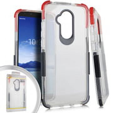 GSA Side Spine Bumper Candy Case For Alcatel 7 Folio - Clear/Red/Black