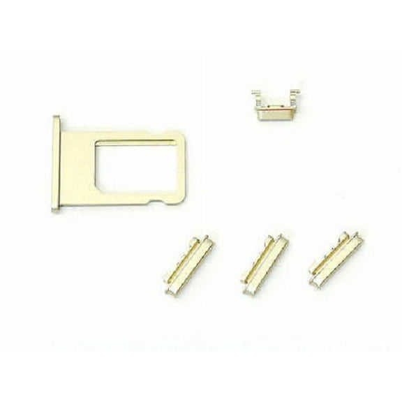 GSA Sim Card Tray Side Power Button Mute Switch Volume Key For iPhone 6 - Gold