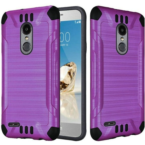 GSA Slim Armor Brushed Hybrid Case for LG Aristo 2, 3, 3+, Fortune 2, Tribute Dynasty (Purple)