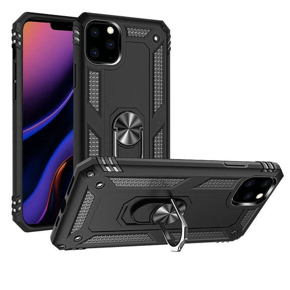 GSA Slim Armor Hybrid Case Ring Stand For iPhone 11 Pro MAX (6.5") - Black