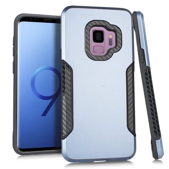 GSA Slim Brushed Carbon Edge Grip Case for Samsung GalaxyS9 Plus - Blue & Black