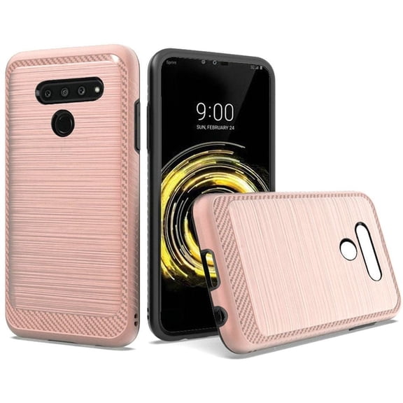GSA Slim Brushed Case w/Edge Design for LG V50 ThinQ - Rose Gold