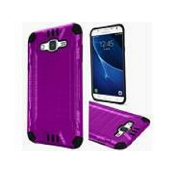 GSA Slim Brushed Hybrid Case For Samsung Galaxy J7 (2015), J700 Purple/Black