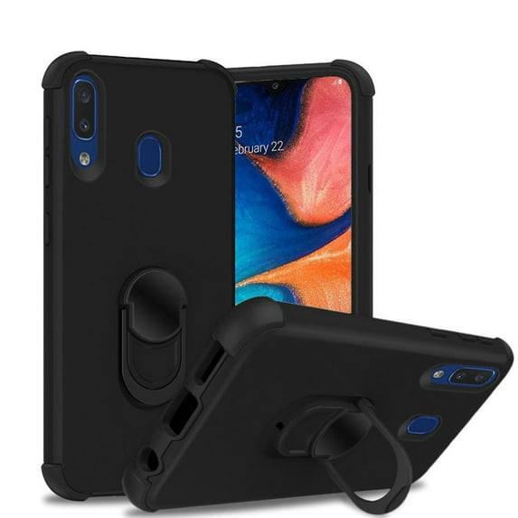 GSA Slim Matte Hybrid Ring Stand Case for Samsung Galaxy A20/A50 - Black