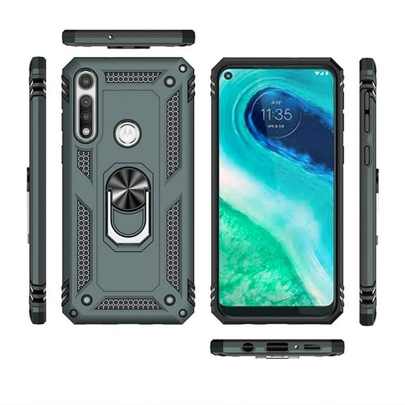 GSA Slim Shockproof Case Magnetic Ring for Motorola Moto G Fast - Green