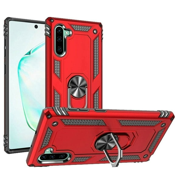 GSA Slim Shockproof Case w/Ring Stand for Samsung Galaxy Note 10 (6.3") - Red