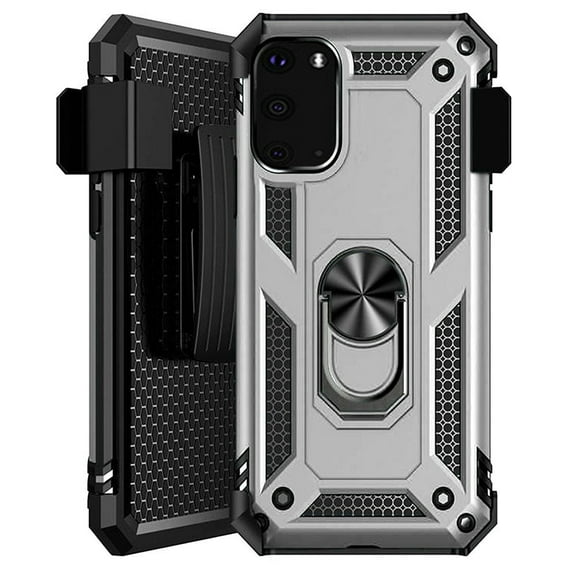 GSA Slim Shockproof Holster Case for Samsung Galaxy S20 6.2" - Silver