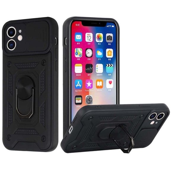 GSA Slim Shockproof Hybrid Case w/Camera Cover for iPhone 11 (6.1") - Black