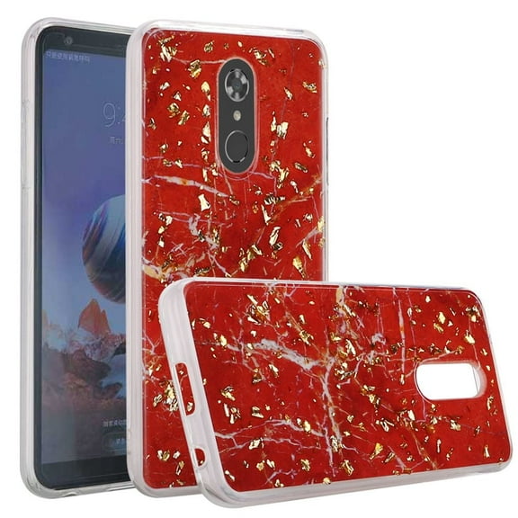 GSA Slim TPU Shiny Glitter Two Tone Hybrid Case for LG Stylo 4 - Red