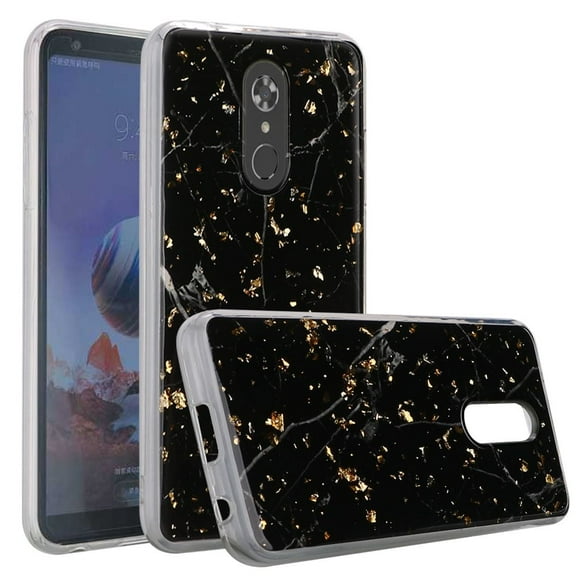 GSA Slim TPU Shiny Glitter Two Tone Hybrid Case for LG Stylo 4, Stylo 4 Plus Black