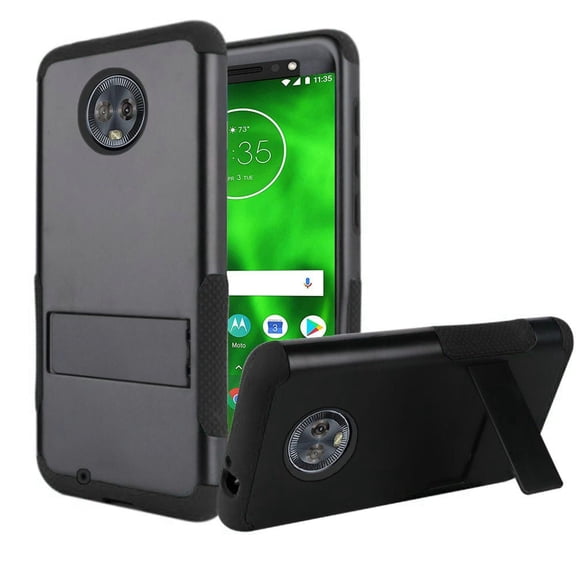 GSA Snap-On Hybrid Case w/Kickstand For Motorola Moto G7 Play - Black