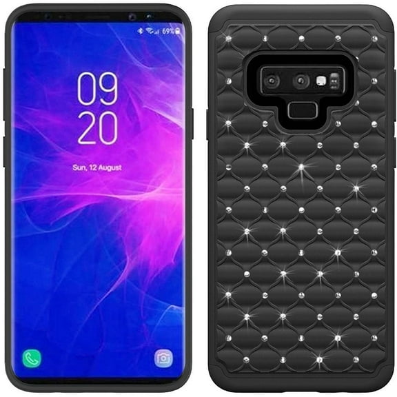 GSA Studded Rhinestone Bling Case for Samsung Galaxy Note 9 - Black