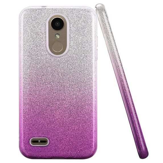 GSA TPU Glitter Two Tone Hybrid Case for LG Aristo 2, 3, 3 Plus, Egypt Purple
