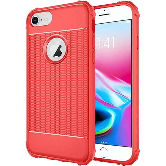 GSA Textured Candy Bumper Case For iPhone SE (2022-20), 8 & 7 (4.7") Red
