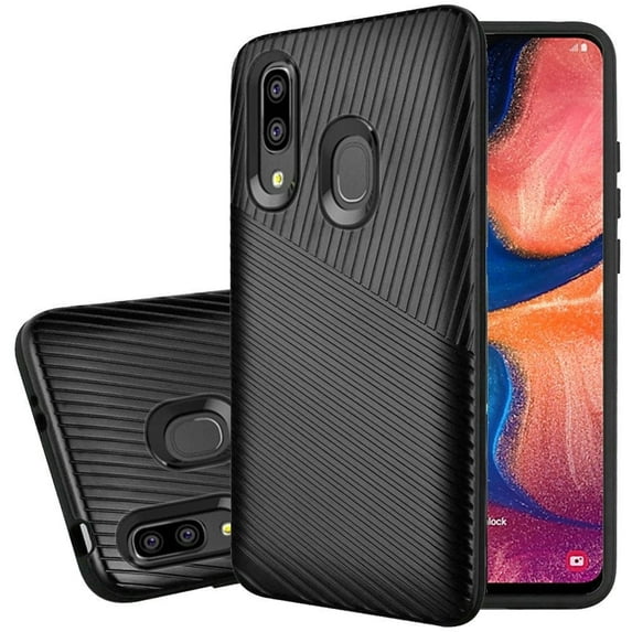GSA Textured Embossed Lines Case for Samsung Galaxy A20/A50 - Black