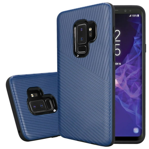GSA Textured Embossed Lines Case for Samsung S9 Plus - Blue/Black