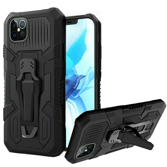 GSA Tough Hybrid Travel Case w/Kickstand Clip for iPhone 13 Mini - Black