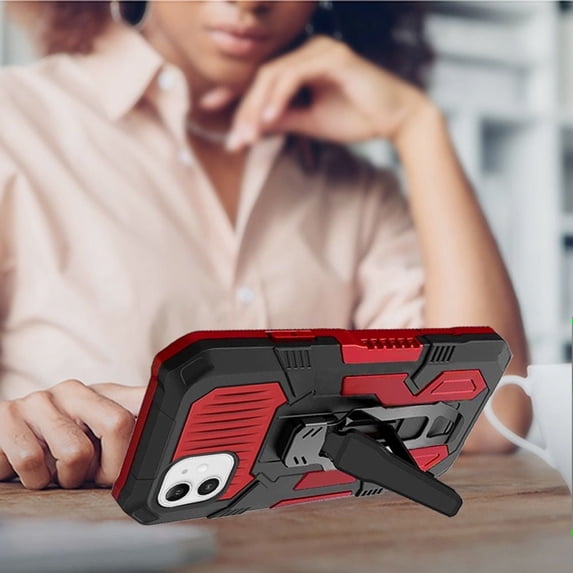GSA Travel Kickstand Clip Hybrid Case For iPhone 11 (6.1") - Red/Black