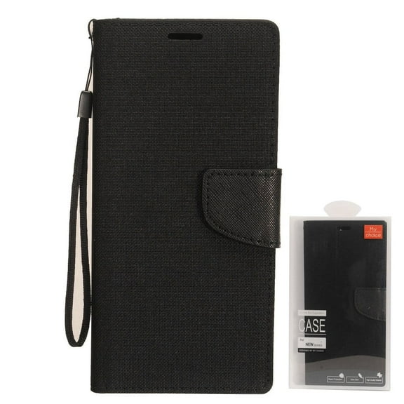 GSA Two-Tone Denim Flip Wallet Case for LG Stylo 6 - Black/Black