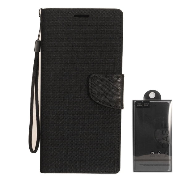 GSA Two Tone Denim Flip Wallet Case for Samsung galaxy A11 - Black