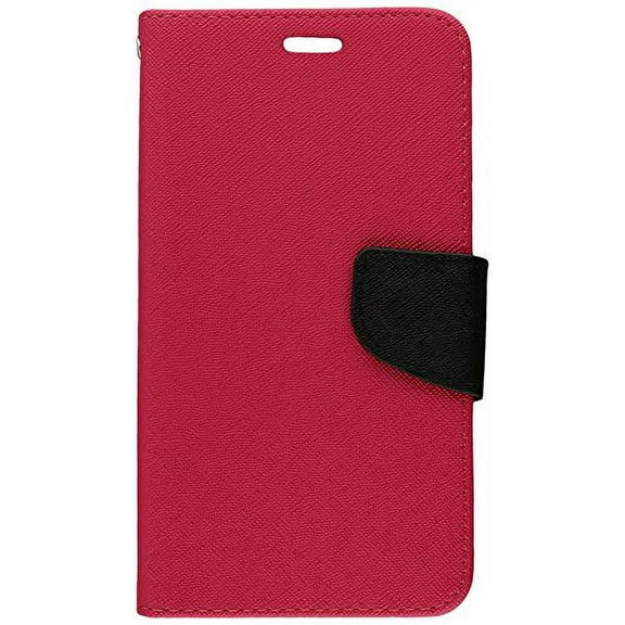 GSA Two-Tone Wallet Case For Samsung Galaxy J7 (2015), J700 - Hot Pink/Black