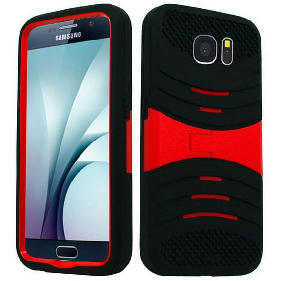 GSA Wave Kickstand Hybrid Case For Samsung Galaxy S7 Black Red