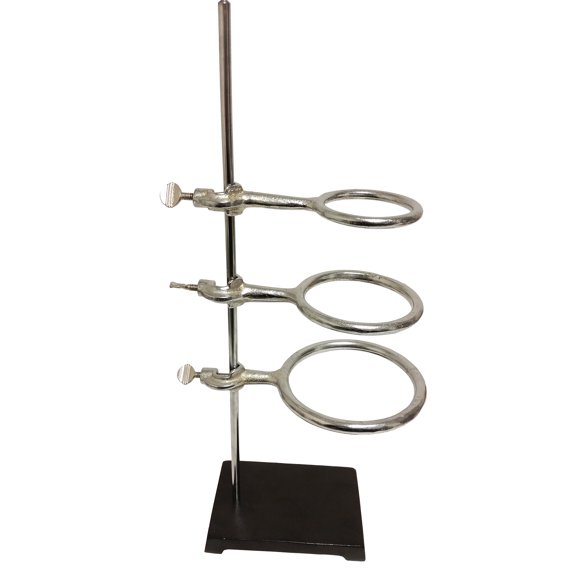Support Stand with Stamped Steel Base 5x8 with 20" Rod and Steel Rings Size 3", 4" and 5"
