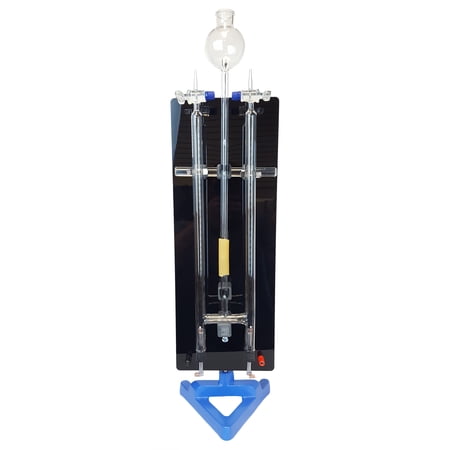 Electrolysis, Hoffman Unit with Acid Resistant Panel, Support Stand, Platinum Electrodes, and Glass Components.