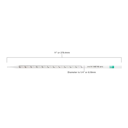 Pipette Serological, 2ml Capacity by 0.02ml, Plastic, Sterile, Color Coded.
