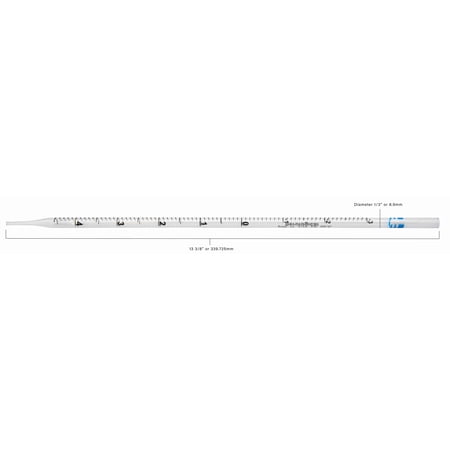 Pipette Serological, 5ml Capacity by 0.1ml, Plastic, Sterile, Color Coded.