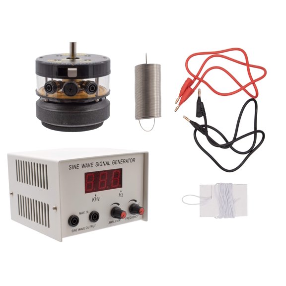 Mechanical Wave Kit Basic Set for Physical Science Experiments. Includes a frequency generator and a vibration generator, connector cords, string and a spring.