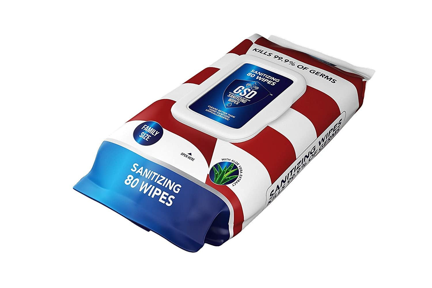 GSD 80 Count Hygienic Defense Family Pack Antibacterial Aloe Vera