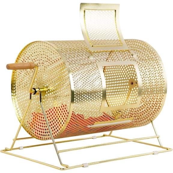 GSE Brass Raffle Ticket Drum, Gold Spinning Raffle Cage for event fundraising, brass material, gold finish, durable and smooth-spinning design