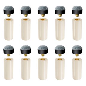 GSE Games & Sports Expert 10 Pieces 12mm/13mm Soft/Hard Screw-on Tips Replacement with White Pool Cue Stick Nylon Ferrules Replacement - 13mm Soft Tip