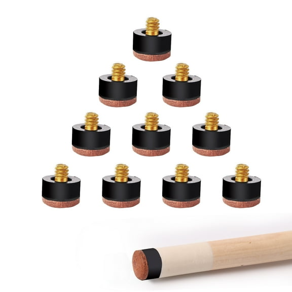 GSE Games & Sports Expert 10 Pieces of 12mm/13mm Billiard Pool Cue Tips. Screw-on Soft/Hard Cue Tips. Replacement Pool Cue Tips - 13mm Hard Tip
