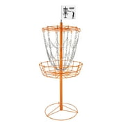 GSE Games & Sports Expert 12 Chains Portable Disc Golf Targets Basket. Metal Flying Disc Golf Practice Basket for Outdoor Backyard, Schoolyard and Basketball Gym - Orange