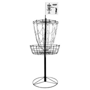 GSE Games & Sports Expert 12 Chains Portable Disc Golf Targets Basket. Metal Flying Disc Golf Practice Basket for Outdoor Backyard, Schoolyard and Basketball Gym - Black