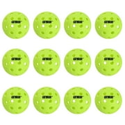 GSE Games & Sports Expert 12-Pack Outdoor Pickleball Balls Set. Standard 40 Holes Pickleball Ball Meet USAPA Standard Fluorescent Green