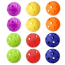 GSE Games & Sports Expert 12-Pack Plastic Baseballs, Hollow Airflow Practice Baseballs/Softballs for Indoor & Outdoor Pitching, Batting, Throwing Training - Multi Color