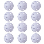 GSE Games & Sports Expert 12-Pack Plastic Baseballs, Hollow Airflow Practice Baseballs/Softballs for Indoor & Outdoor Pitching, Batting, Throwing Training - White
