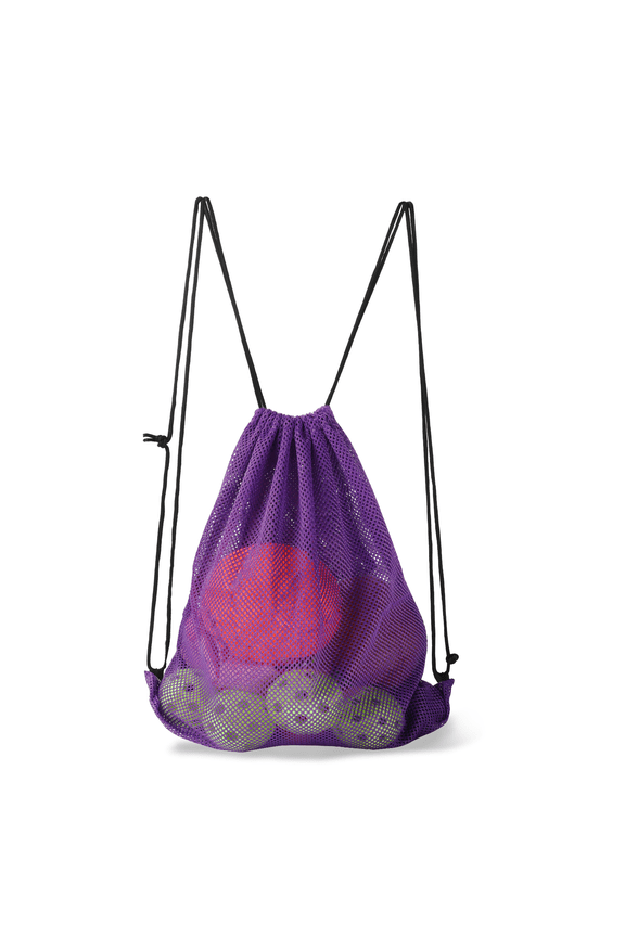 19"x15" Mesh Drawstring Sport Ball Bag. Sports Equipment Backpack Bag Sport Ball, Team Practice, Swimming, Gym, Camping Gear, Laundry - Purple